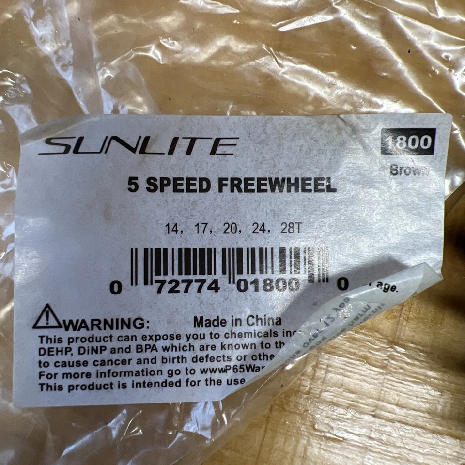 Sunlite 5 Speed Bicycle Freewheel: 14, 17, 20, 24, 28T (Brown) - Image 4 of 4