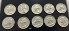 1964 Silver Washington Quarters Lot of 10 Circulated Silver 25c W/tracking