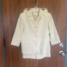 Talbots Irish Linen Suit Women's Skirt Size 2 Jacket Lined 100 Linen