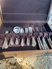 Wallace Rose Point Sterling Silver Flatware 37pc 6 Settings + ladle No Mono