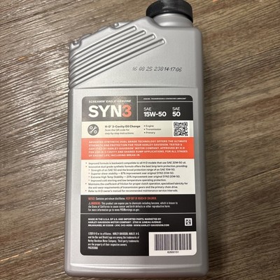 Harley-Davidson Screamin Eagle SYN 3 15W-50 Full Synthetic