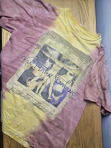 Vintage 90s Van Halen T-Shirt Tie Dye Balance Rock Band Conc 1990s vintage concert t-shirt, vintage, size XL, single stitch, B+ condition