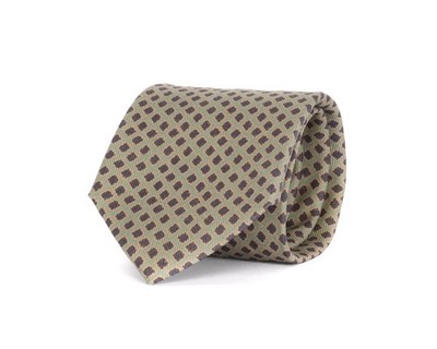 NWT EIDOS Napoli by ISAIA TIE green brown wool silk luxury handmade Italy