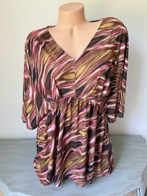 Dear Scarlett Blouse Lizzy Top Loud Womens M Flutter Easy Tunic Empire Peplum