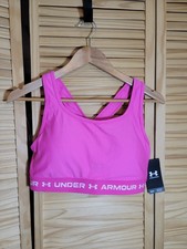 Under Armour Women's Sports Bra Crossback NWT Hot Pink Size 1X