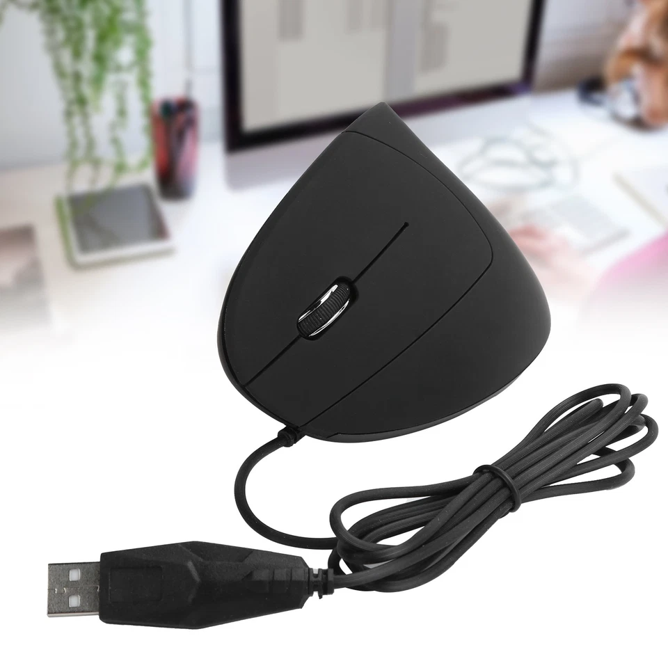Wired Left Hand Mouse Vertical Ergonomic 800/1200/1600DPI USB Optical For - Image 4 of 4