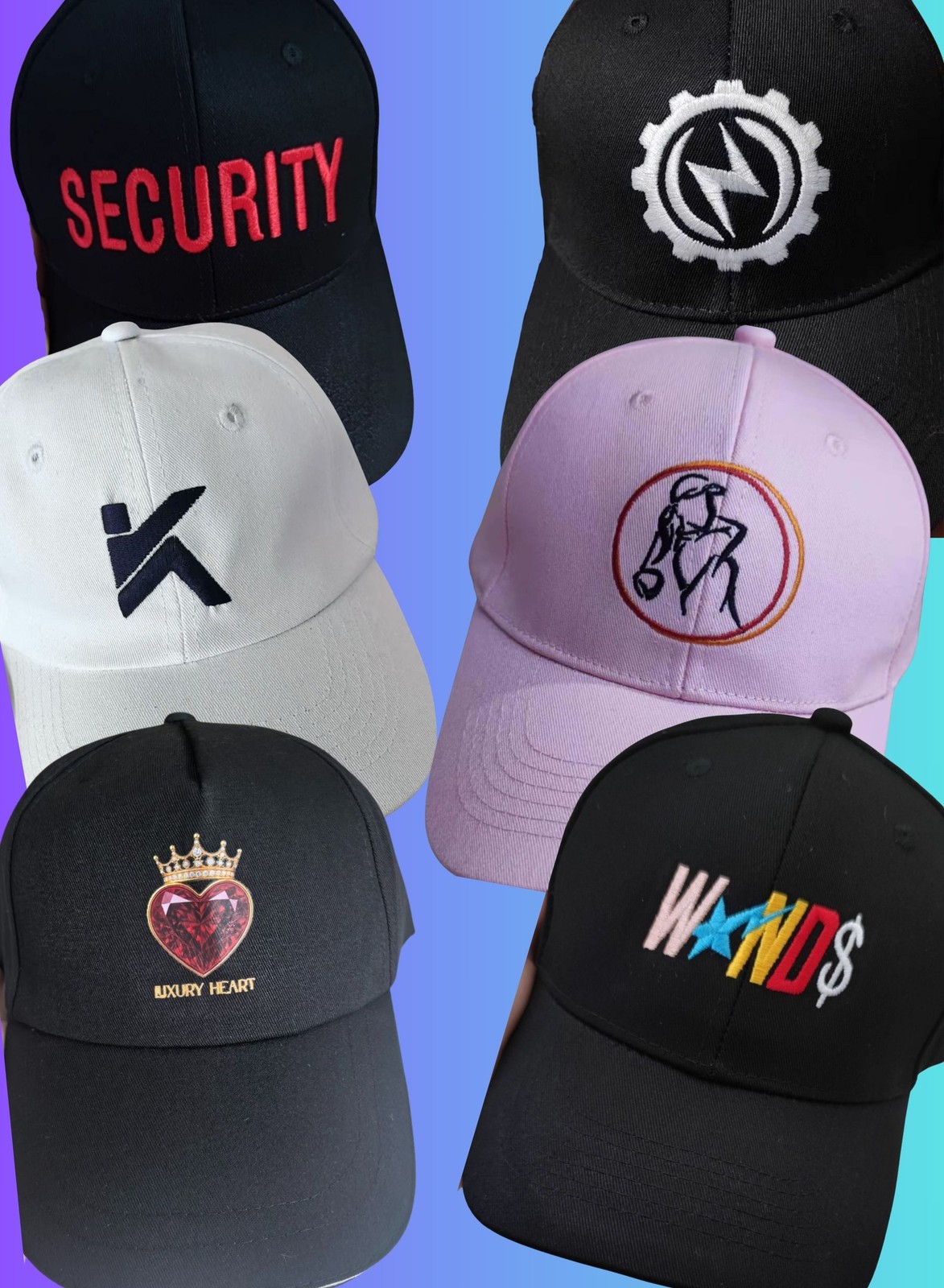 Custom Logo Baseball Cap | Embroidered or Printed Hat | Adjustable Unisex image 2