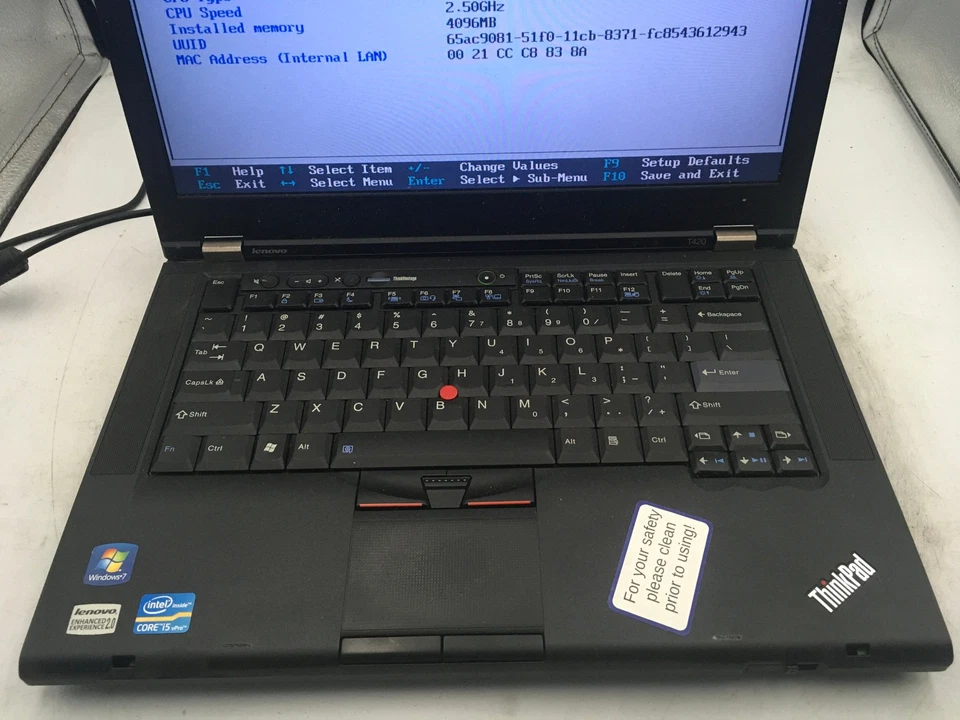 LENOVO THINKPAD T420 - БОТИНКИ В BIOS - INTEL I5 2520M - 4GB RAM - БЕЗ OS -READ-BB - Изображение 3 из 4