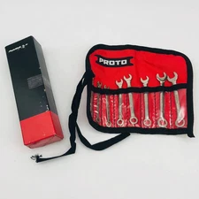 Proto J1200EFS Combination Short Wrench Set 6pt 8Pcs SAE W/ Tool Roll 1/8 to 3/8