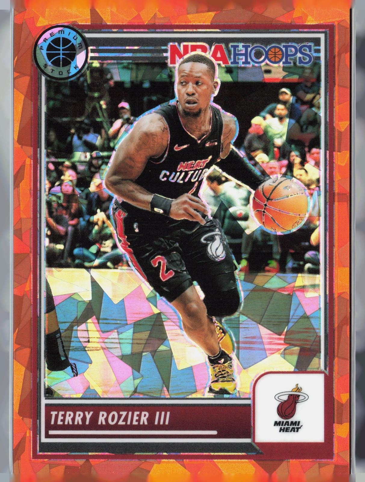 Terry Rousier Stats 2023-24 Hoops Premium Stock #150 Terry Rozier III Orange Ice Prizm ...