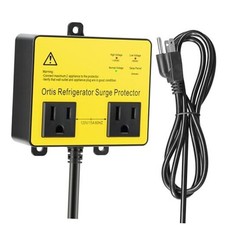 Refrigerator Surge Protector, Double Outlet Voltage Protector for 5FT Yellow