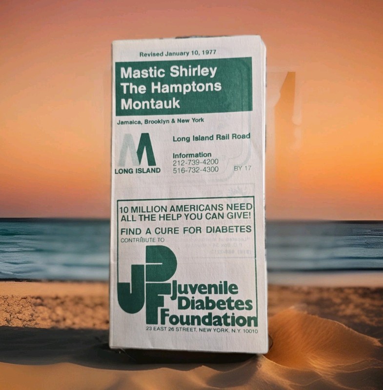 Long Island Railroad Timetable Mastic Shirley The Hamptons Montauk Jan. 10, 1977