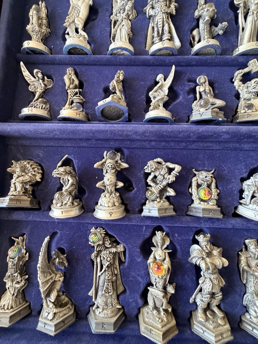 The Fantasy of Crystal Chess Set (Danbury Mint) Pewter & Swarovski
