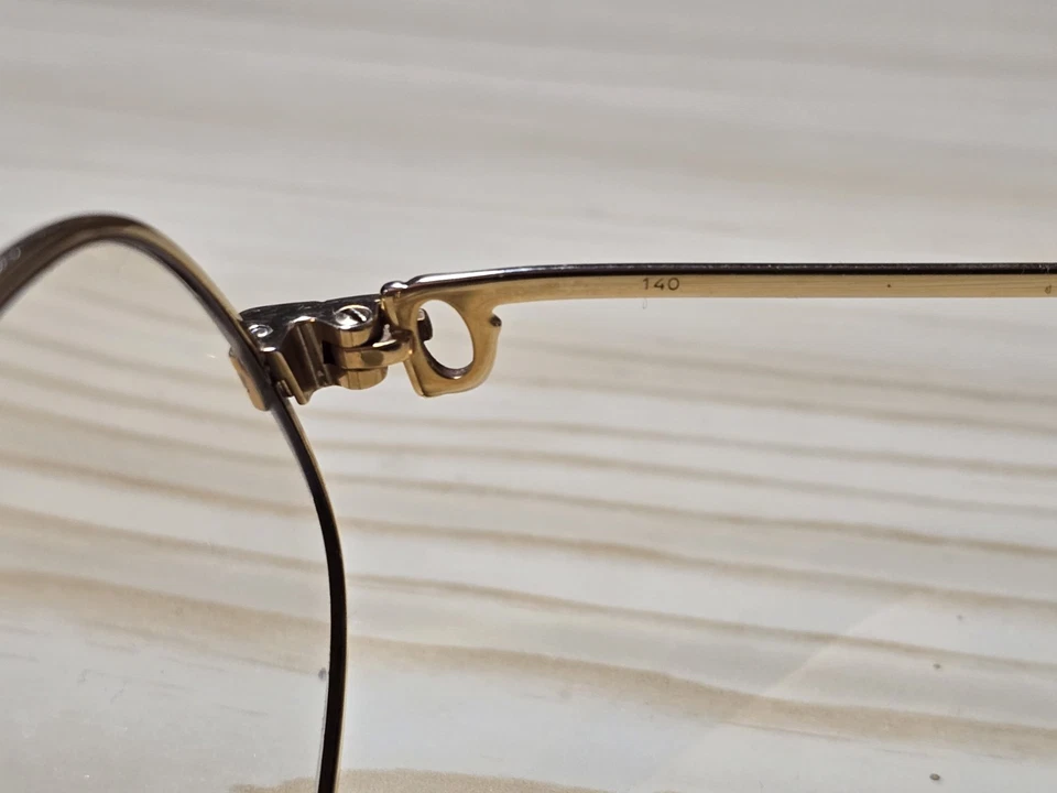 Occhiali vintage Cartier Santos Vendôme 59□14 (140) oro, made in France - Immagine 4 di 4