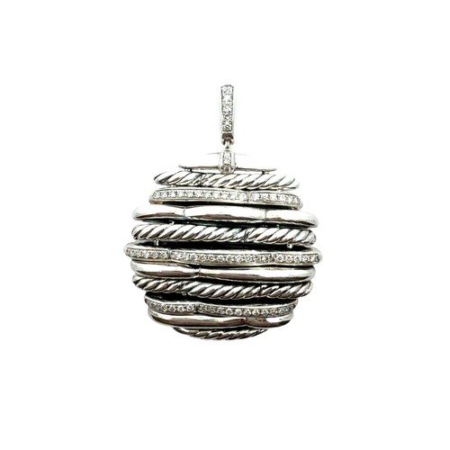 David Yurman Sterling Silver and 0.86cttw Diamond Tides Collection Pendant