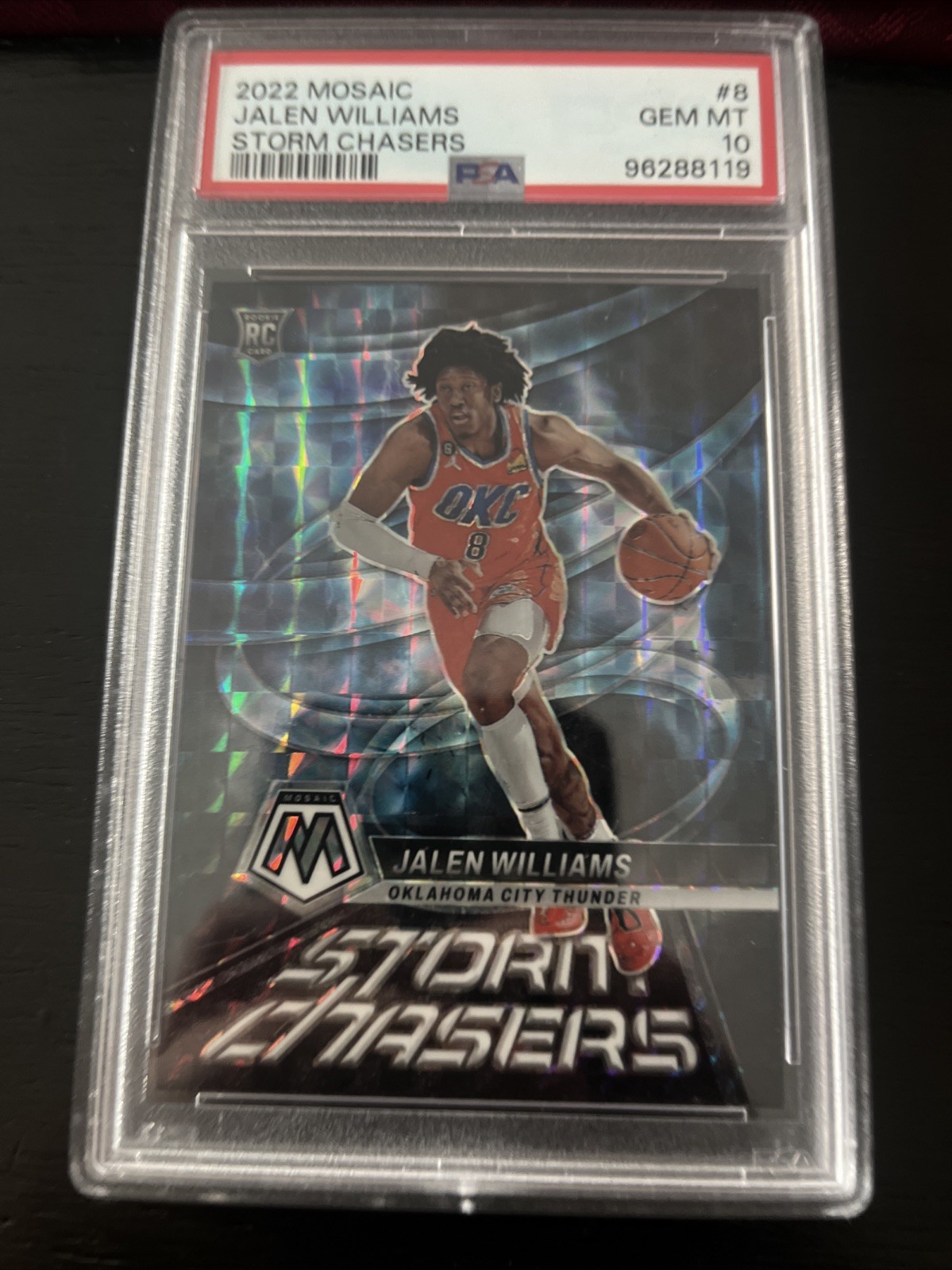 2022-2023 Mosaic JALEN WILLIAMS Storm Chasers SSP Case Hit Rookie RC #8 PSA 10