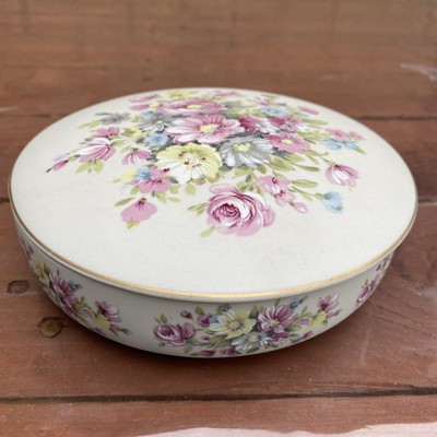 PORCELANAS IBIS AVEIRO PORTUGAL DECKEL SCHMUCKDOSE TOPF HANDBEMALT FLORAL MATT