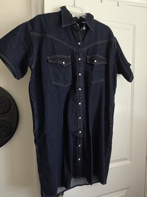 Levi's Louisa Pearl Snap Dress Short Sleeve SZ S 