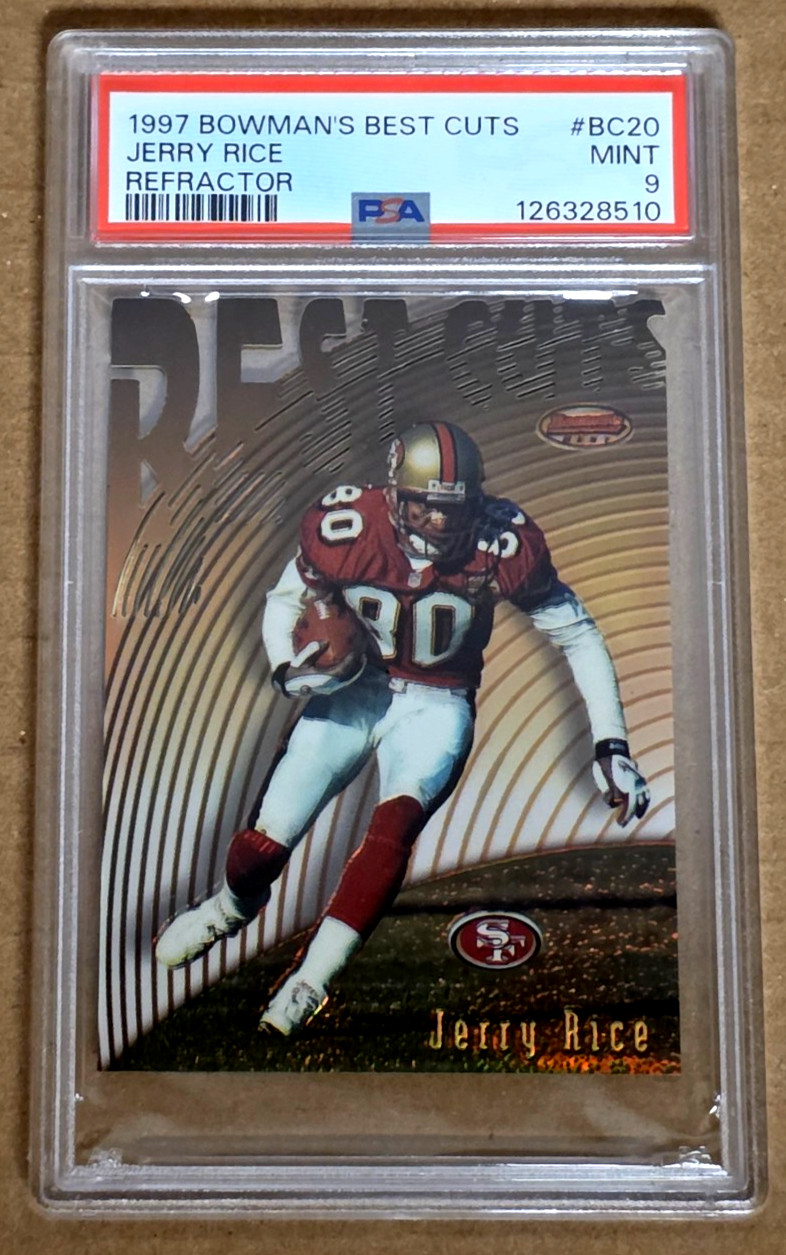 1997 Bowman's Best #BC20 Jerry Rice Cuts Refractor PSA 9 - 49ers HOF view 1