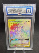 Reshiram & Zekrom GX 259/236 - Cosmic Eclipse Rainbow - Pokemon TCG PokeGrade 8 on eBay