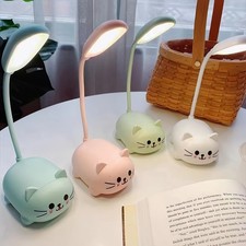 USB Rechargeable Cat Desk Lamp Cute LED Night Light with Adjustable Neck