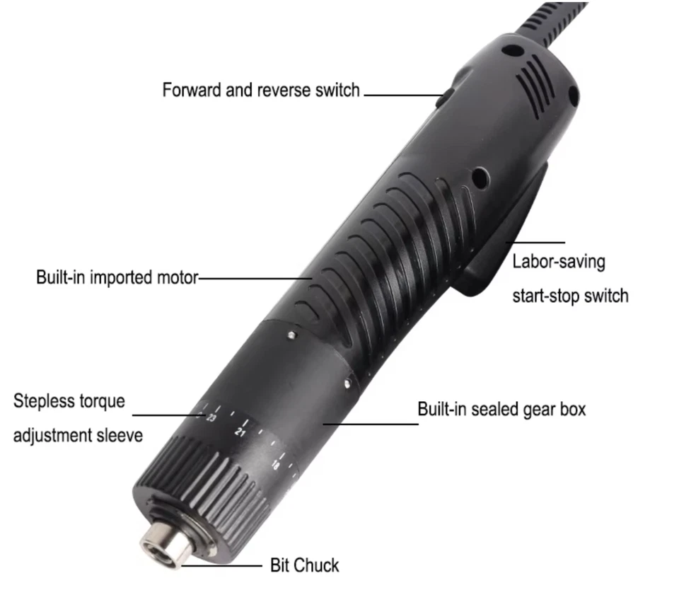 Precision Electric Screwdriver With Torque And Speed Rpm Settings and 2 Bits UK - Image 4 of 4