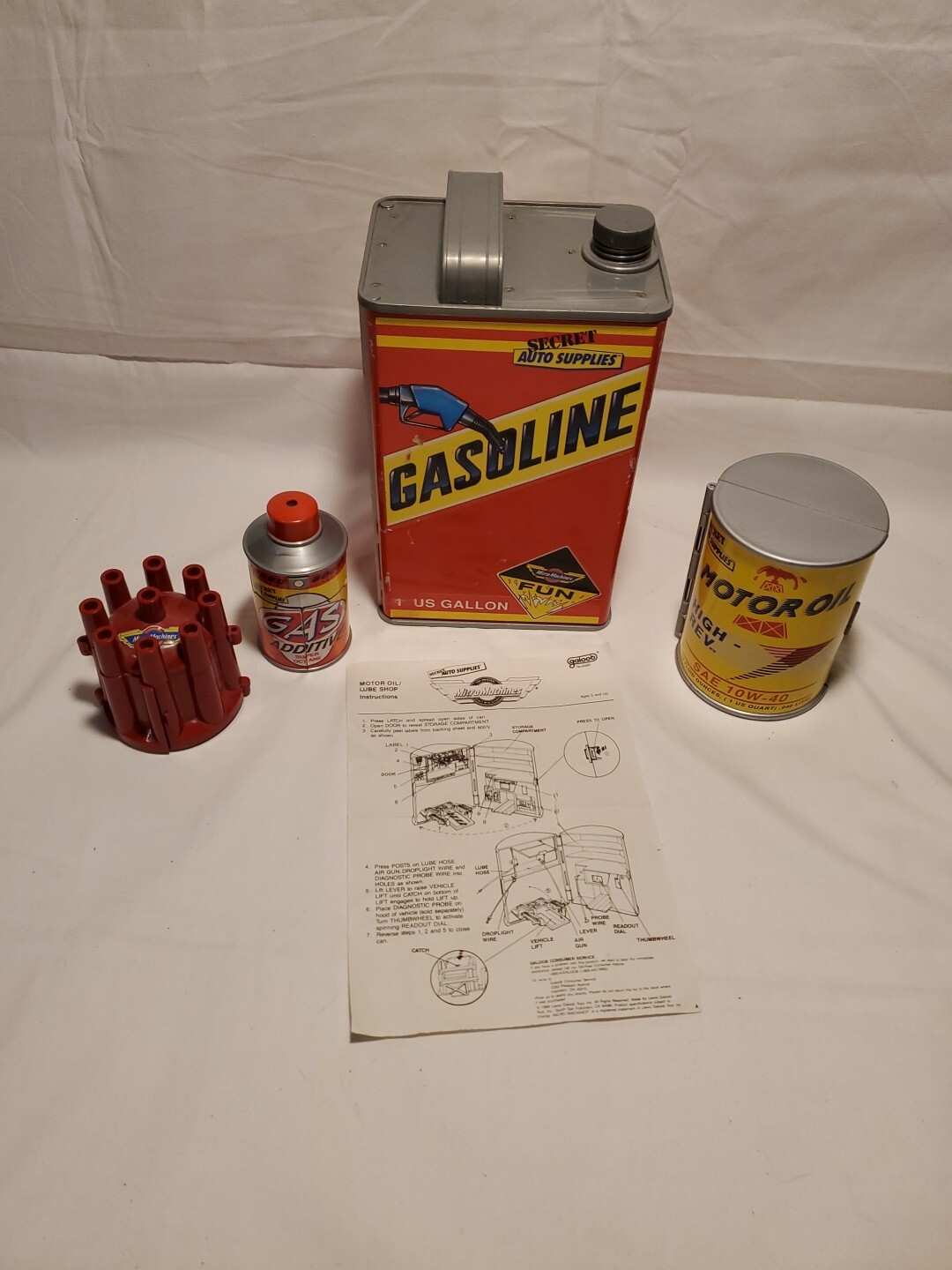 Galoob Micro Machines Lot Of 4 Playsets Gascan Motor Oil Distributor