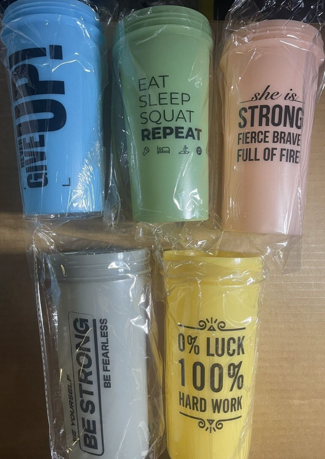 5 PACK Protein Shaker Bottles-24 OZ, Box Is Ripped & Missing 3 Lids
Opens in a new window or tab