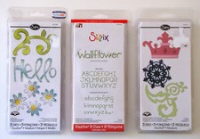 Sizzix Sizzlits NIP Cutting Dies LOT Crown Hello Daisy Alphabet Floral Motifs