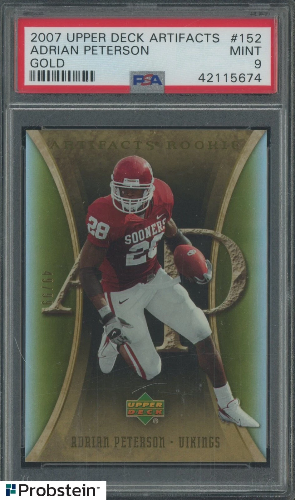 Adrian Peterson Upper Deck Artifacts #152 Gold