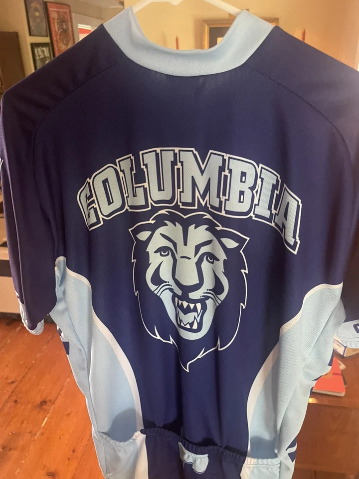 Camiseta de ciclismo Columbia University Lions 3/4 cremallera para hombre XL - usada una vez Foto 2 de 3