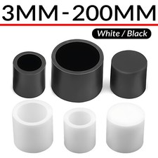 Black Pipe Tube Plugs End Cover Caps Silicone Rubber Round Blanking 3mm - 200mm
