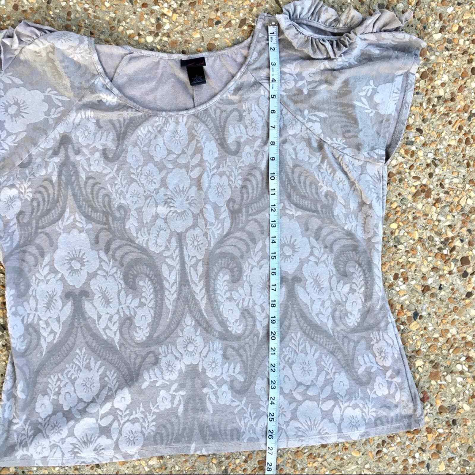 Torrid Cold Shoulder Ruffle Gray Knit Blouse Top 3 - image 5