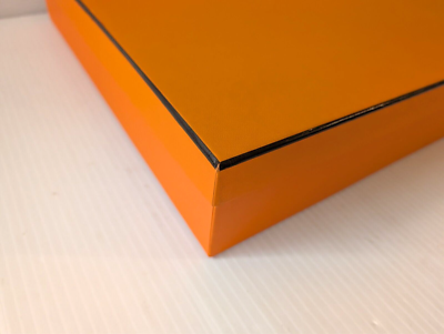 Authentic Hermès Gift Box with Original Ribbon - Vintage Orange Box for