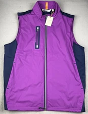 PETER MILLAR Men’s  Crown Sport Hyperlight Fuse Hybrid Golf Vest Purple Sz L NWT