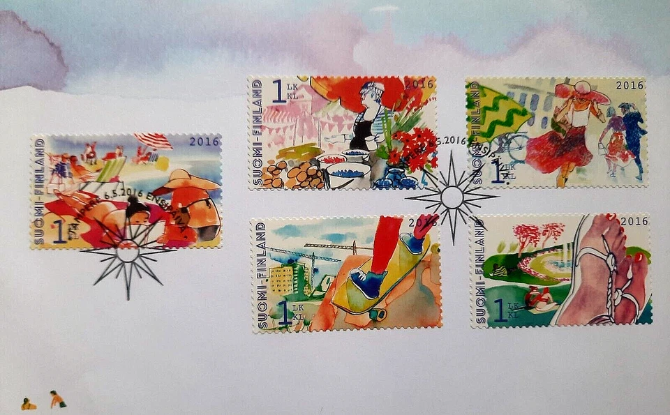 Finland - "BEACH ~ RELAXING ~ SHOPPING ~ HOLIDAYS ~ VACATION" FDC 2016 - Image 3 of 4