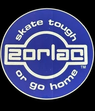 Vintage 1980’s Zorlac Skate Tough Or Go Home Skateboard Sticker In Blue & White