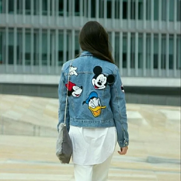 Disney Zara Disney Denim Backpack Mickey Mouse Patch Bag