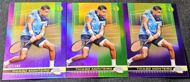 2024 Topps Chrome Tennis Green /99 Thiago Monteiro Purple /499 Refractor #36