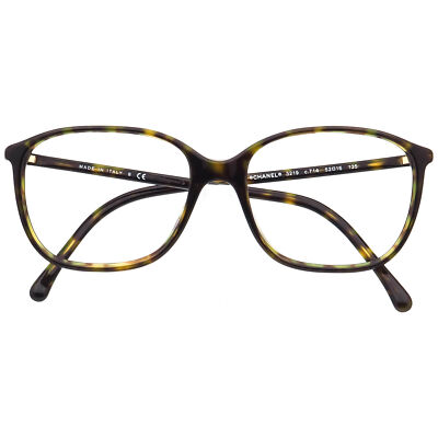Chanel Women's Eyeglasses 3219 c.714 Green Havana Square Frame