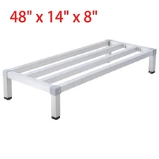 48" x 14" x 8" Aluminum Dunnage Rack 1000lbs Low Shelf for Off-Floor Storage