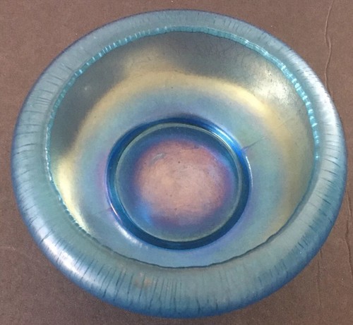 1920's Fenton Pastel Blue Stretch Glass Small Bowl - Picture 4 of 7