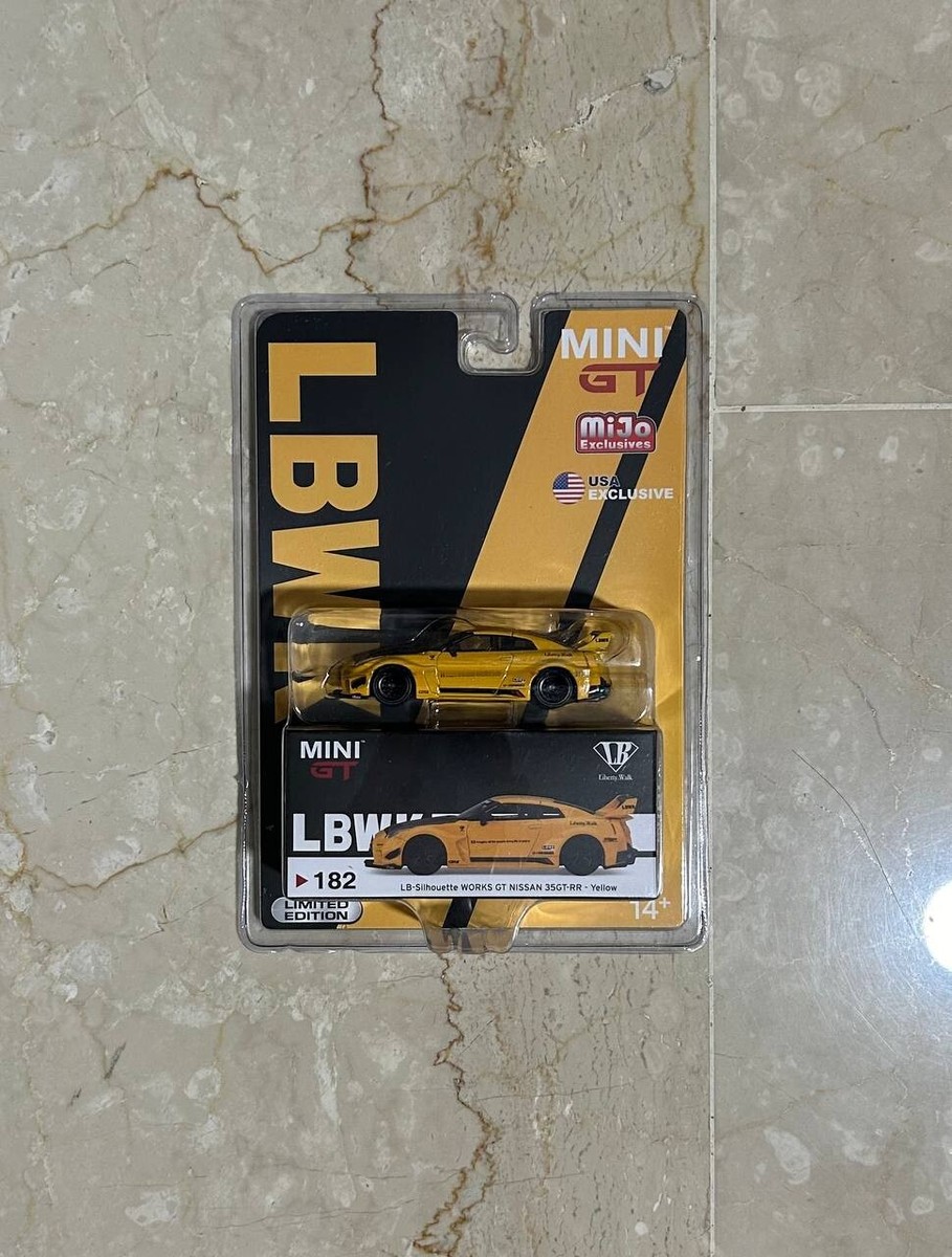 MINI GT R35 LBWK SILHOUETTE 黄色 182 MINI GT 182 (packing broken) LB-Silhouette WORKS GT Nissan