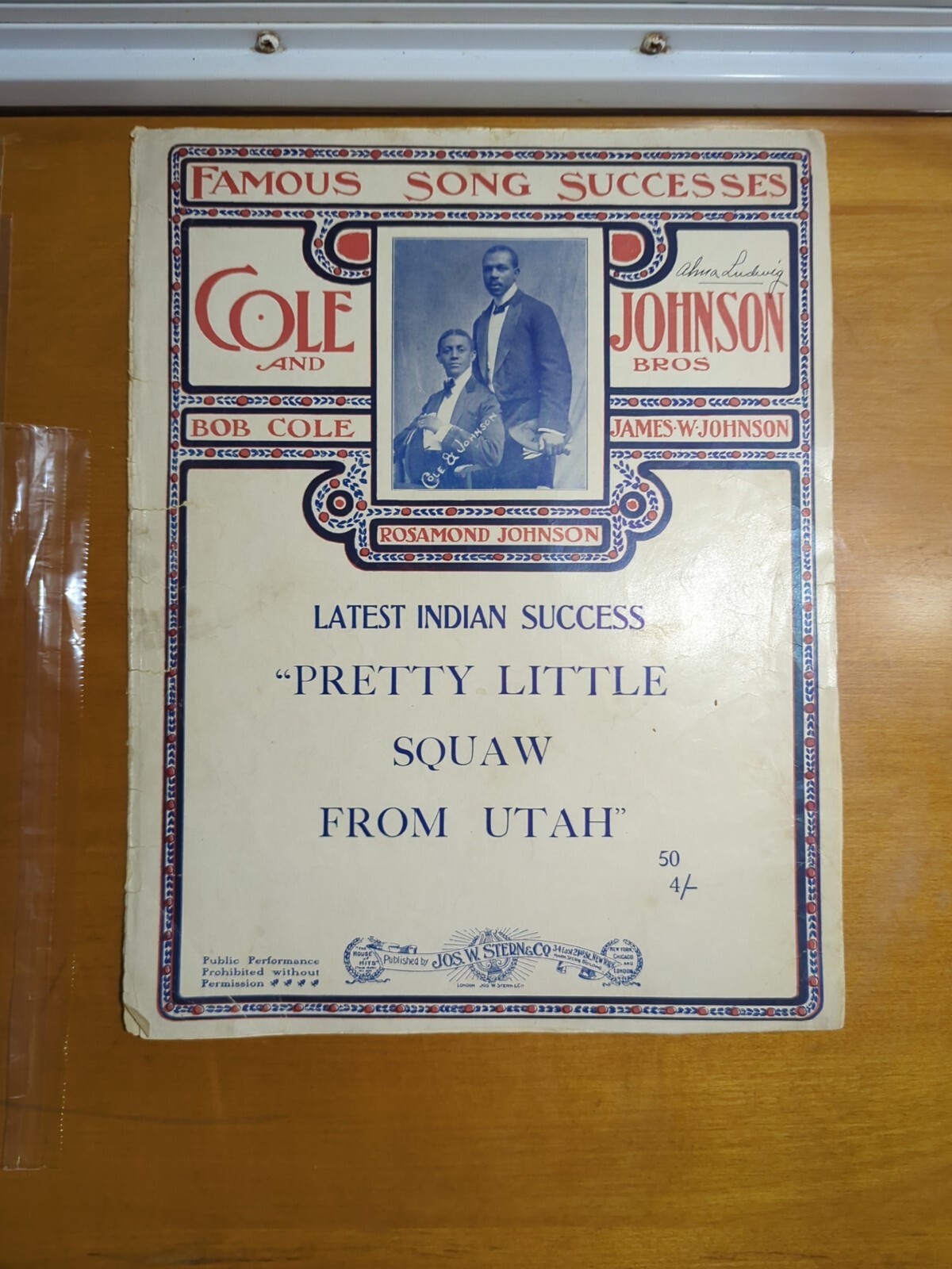 1904 Sheet Music by COLE And JOHNSON BROS 