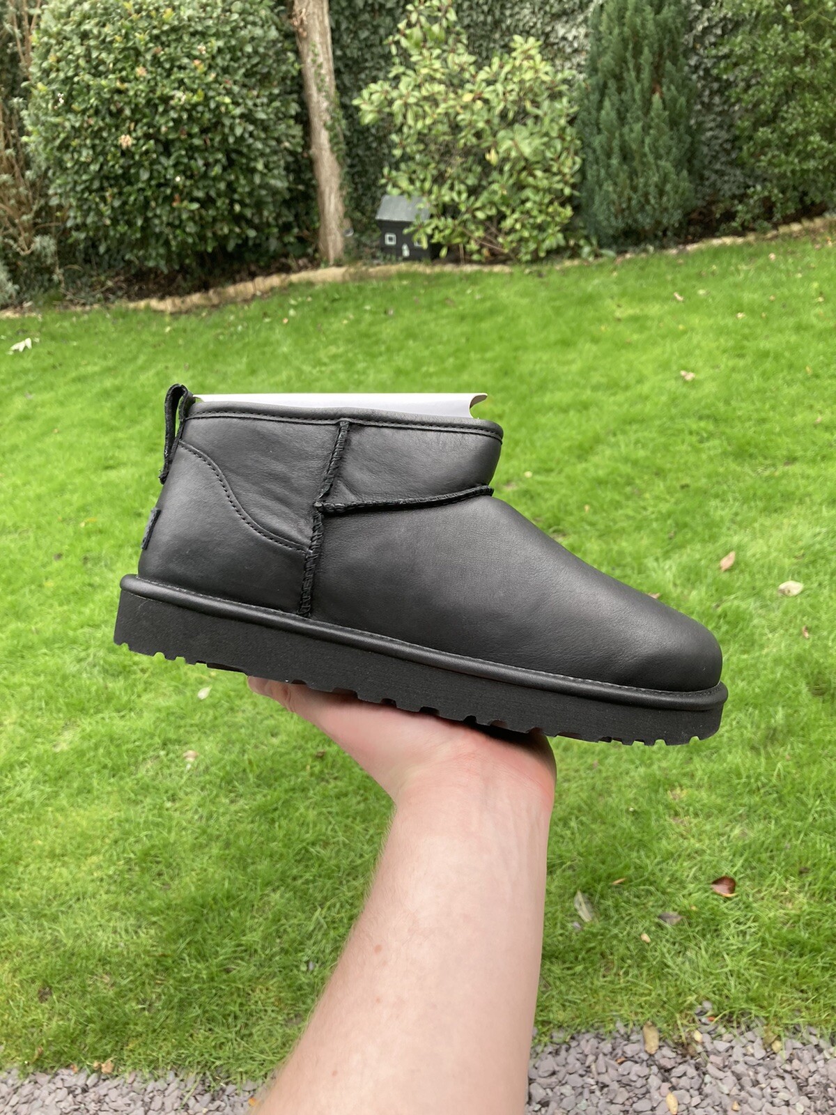 UGG Classic Ultra Mini boots in black leather