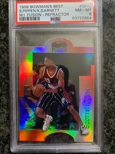 1998-99 Bowman's Best Mirror Image Refractor #99/100 Pippen Kevin Garnett PSA 8