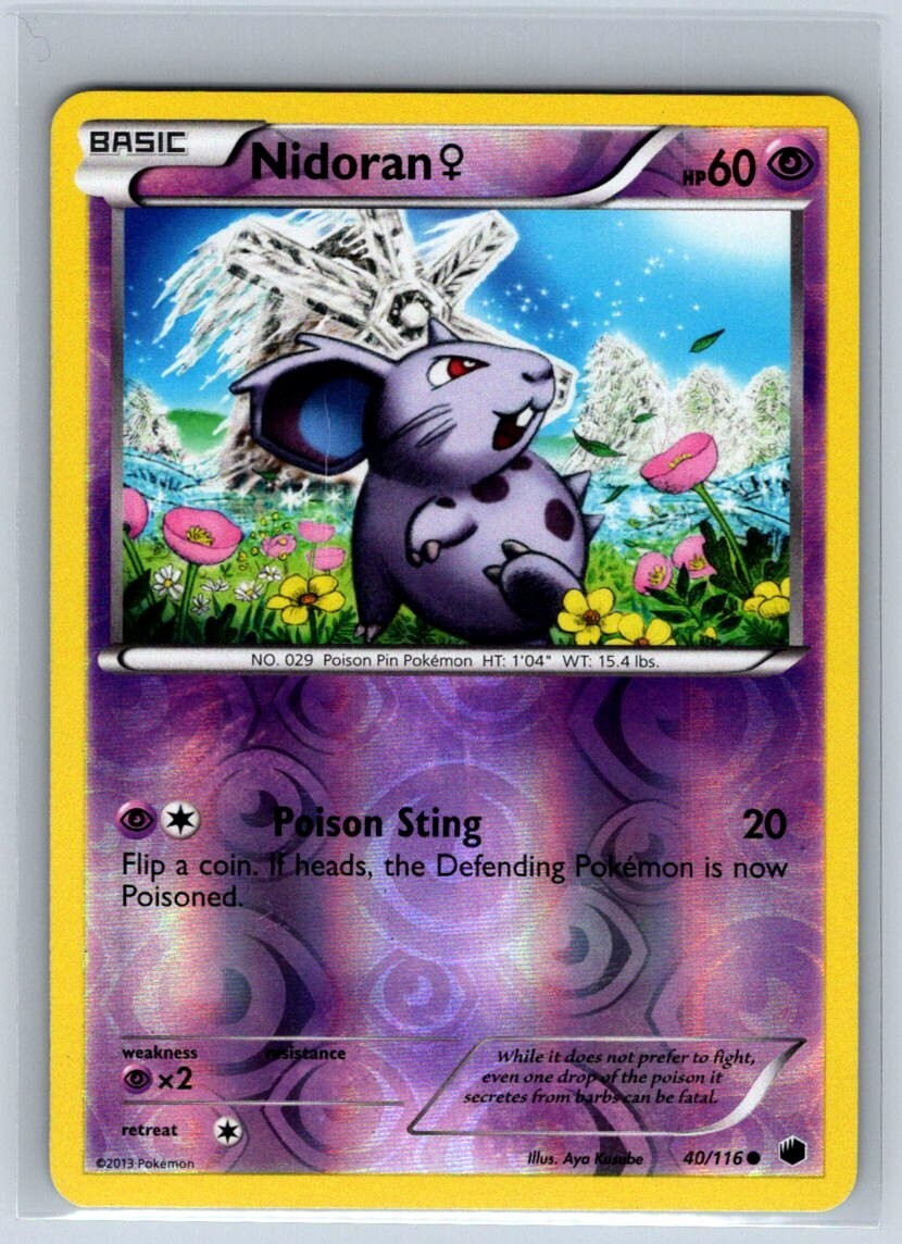 Pokemon Nidoran Reverse Holo B&W Plasma Freeze 40/116 LP