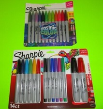 14 CT  12 CT Cosmic Color Sharpie Permanent Markers Ultra Fine  Fine  Chisel