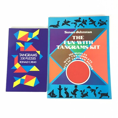 Tangrams 330 Puzzles by Read Fun With Tangrams Johnston Lot of 2 Books