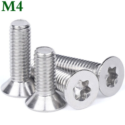 M4 - 0.7 304 Stainless Steel Flat Head Torx Security Machine Screws Bolts A2-70